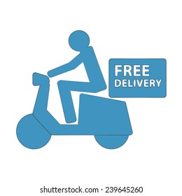 free delivery bike vector icon