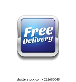 Free Delivery Blue Vector Icon Button