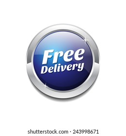 Free Delivery Blue Vector Icon Button