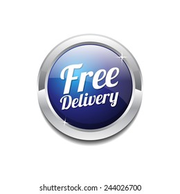 Free Delivery Blue Vector Icon Button