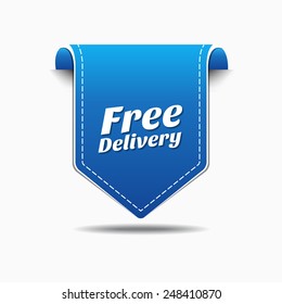 Free Delivery Blue Vector Icon Design
