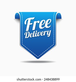 Free Delivery Blue Vector Icon Design