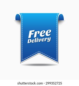 Free Delivery Blue Vector Icon Design
