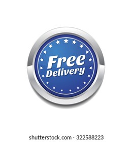 Free Delivery Blue Vector Icon Button