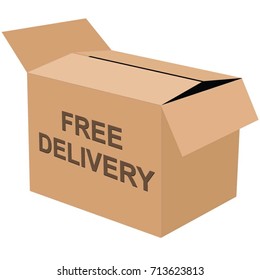FREE DELIVERY . BOX SYMBOL. VECTOR