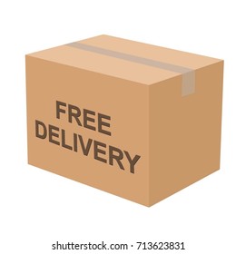 FREE DELIVERY . BOX SYMBOL. VECTOR