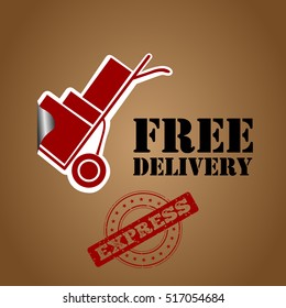 Free delivery box with tags, Vector illustration
