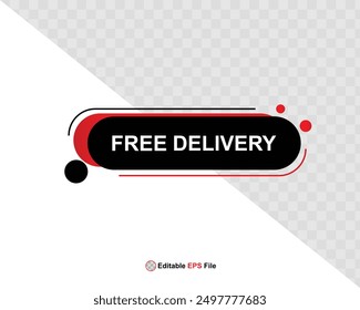 Diseño de Botón de entrega gratuita para Anuncio, venta, promoción, logotipo, icono, etiqueta, etiqueta, etiqueta, símbolo, sello, etc. Ilustración vectorial