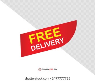Diseño de Botón de entrega gratuita para Anuncio, venta, promoción, logotipo, icono, etiqueta, etiqueta, etiqueta, símbolo, sello, etc. Ilustración vectorial