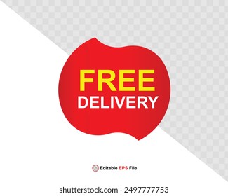 Diseño de Botón de entrega gratuita para Anuncio, venta, promoción, logotipo, icono, etiqueta, etiqueta, etiqueta, símbolo, sello, etc. Ilustración vectorial