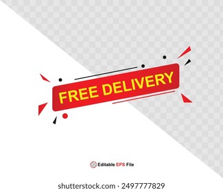 Diseño de Botón de entrega gratuita para Anuncio, venta, promoción, logotipo, icono, etiqueta, etiqueta, etiqueta, símbolo, sello, etc. Ilustración vectorial