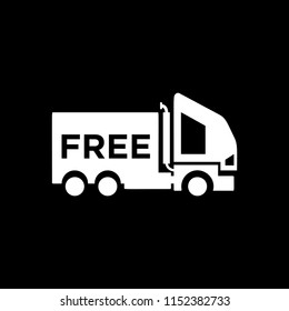 Free delivery car icon - shipping truck vector white
