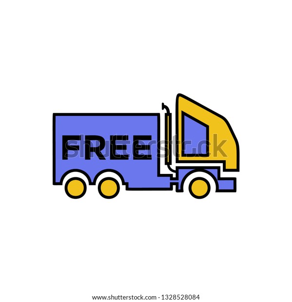Free delivery car icon, shipping truck\
isolated on white\
background