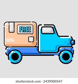free with delivery car logistic illustration
