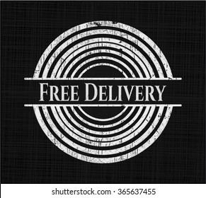 Free Delivery chalk emblem written on a blackboard