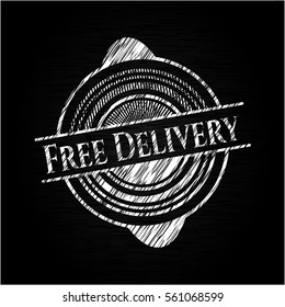 Free Delivery chalkboard emblem