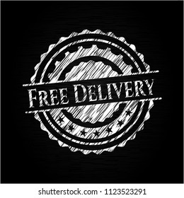  Free Delivery chalkboard emblem on black board