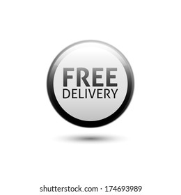 Free delivery circular icon on white background