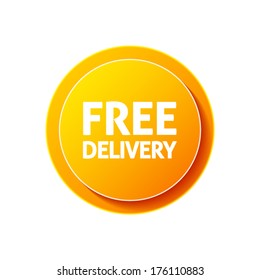 Free delivery circular icon on white background