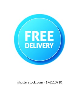 Free delivery circular icon on white background