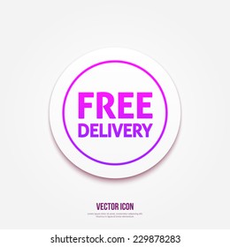 Free delivery circular icon on white background