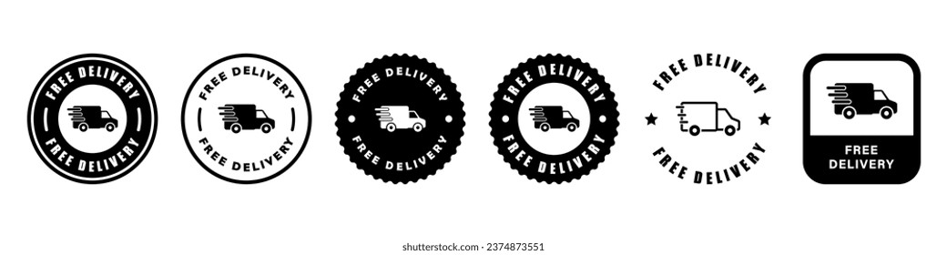 Free Delivery - collection of vector labels for business advertising. Delivery vector icons.