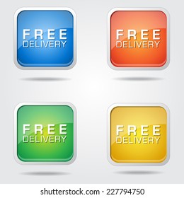 Free Delivery Colorful Vector Icon Design