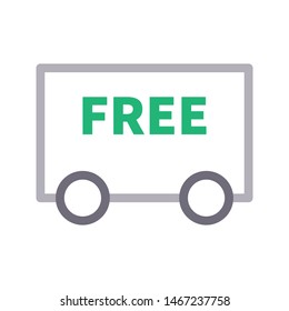 free delivery colour line vector icon