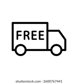 Free Delivery Concept Vector Icon Showing a Truck Symbol with Label