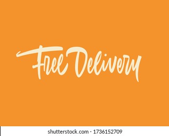 "Free Delivery" custom lettering based on a hand-written brush script. Perfect for banners, web banners, cards etc.