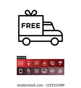 Free delivery cyber monday vector icon