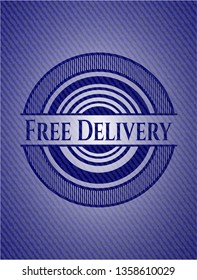 Free Delivery with denim texture