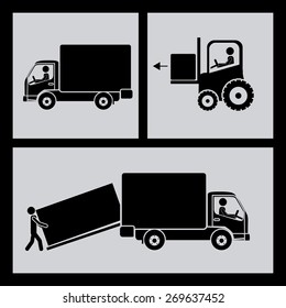 Free delivery design over grey background, vector illustration