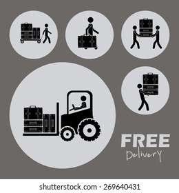 Free delivery design over grey background, vector illustration