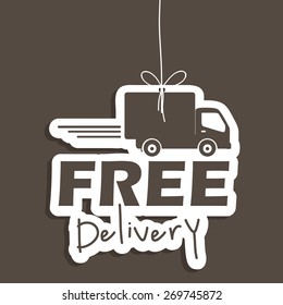 Free Delivery Design Over Grey Background, Vector Illustration