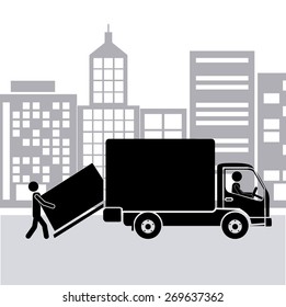 Free delivery design over white background, vector illustration