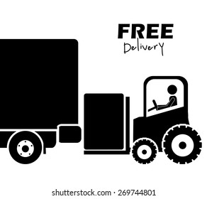Free delivery design over white background, vector illustration