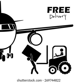 Free delivery design over white background, vector illustration