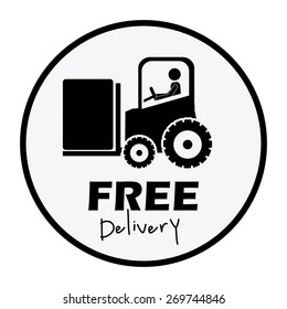 Free delivery design over white background, vector illustration