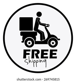 Free delivery design over white background, vector illustration