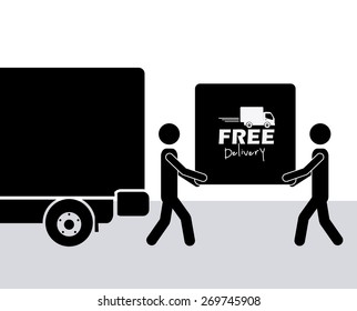 Free delivery design over white background, vector illustration