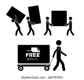 Free delivery design over white background, vector illustration