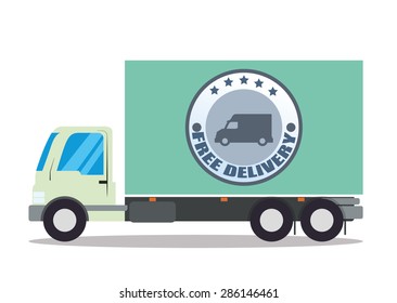 Free delivery design over white background, vector illustration