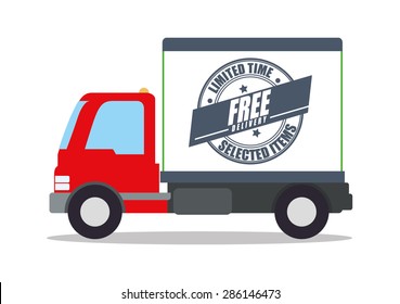Free delivery design over white background, vector illustration