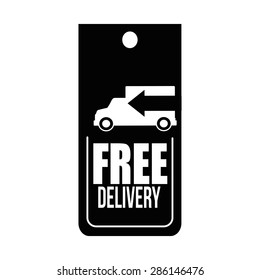 Free delivery design over white background, vector illustration