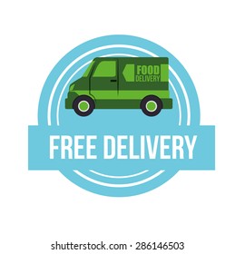 Free delivery design over white background, vector illustration