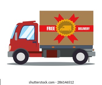 Free delivery design over white background, vector illustration