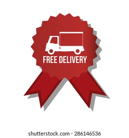 Free delivery design over white background, vector illustration