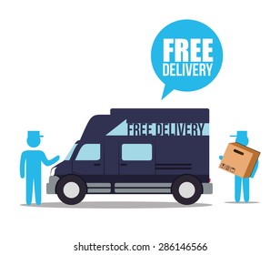 Free delivery design over white background, vector illustration