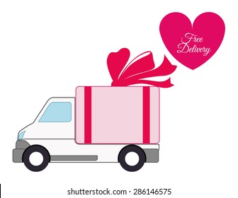 Free delivery design over white background, vector illustration